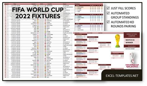 World Cup 2022 Excel Template